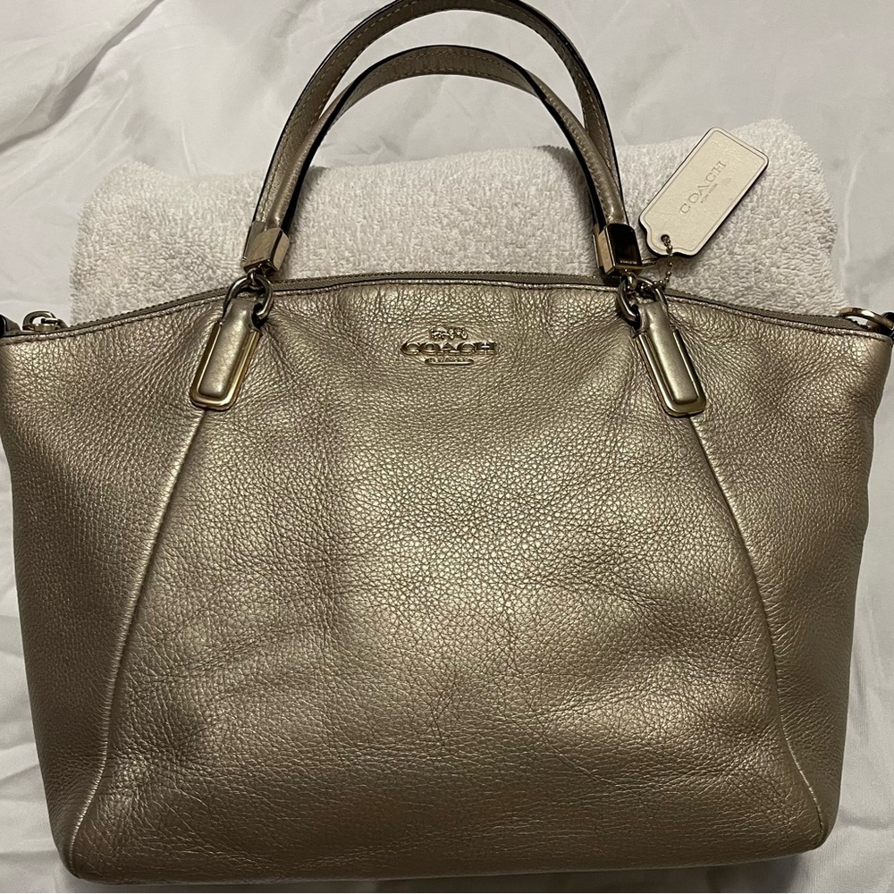 Coach gold two way bag